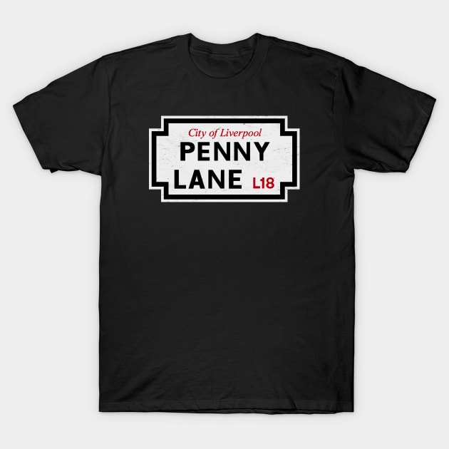 Vintage Penny Lane Street Sign T-Shirt by hadleyfoo